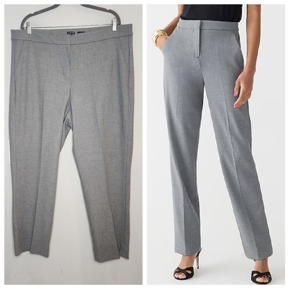NWT J. Crew Grey Kate straight-leg pant in four-season stretch size 18. - Picture 1 of 15